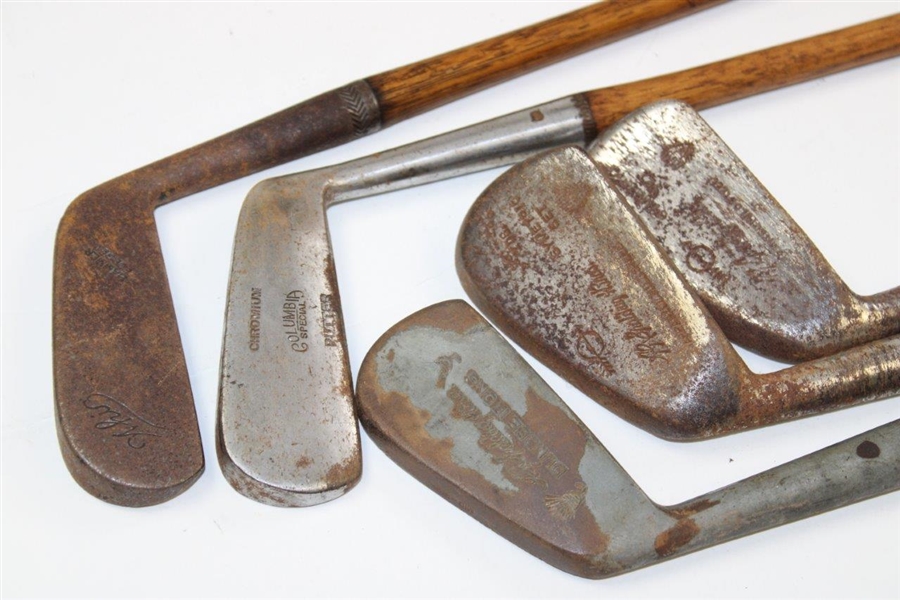 Vintage Golf Bag By Wilson Model-Indestrocto 5 x 9 Brown + 5 Woodshaft Clubs