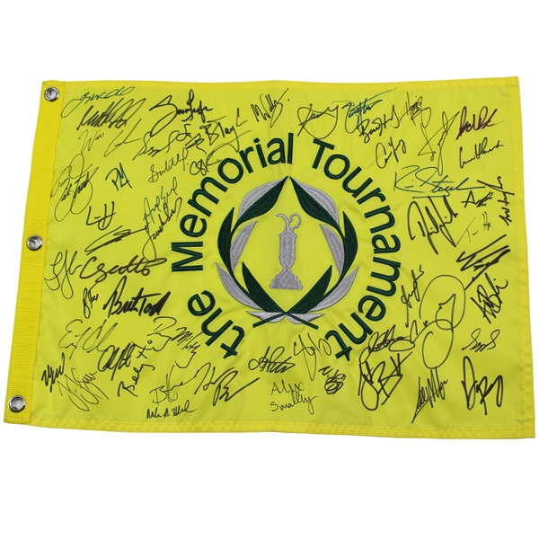 2023 Field Signed The Memorial Tournament Embroidered Flag JSA ALOA