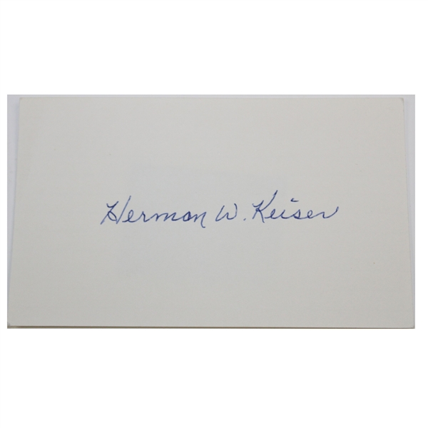 Herman Keiser Signed 3x5 Card JSA ALOA