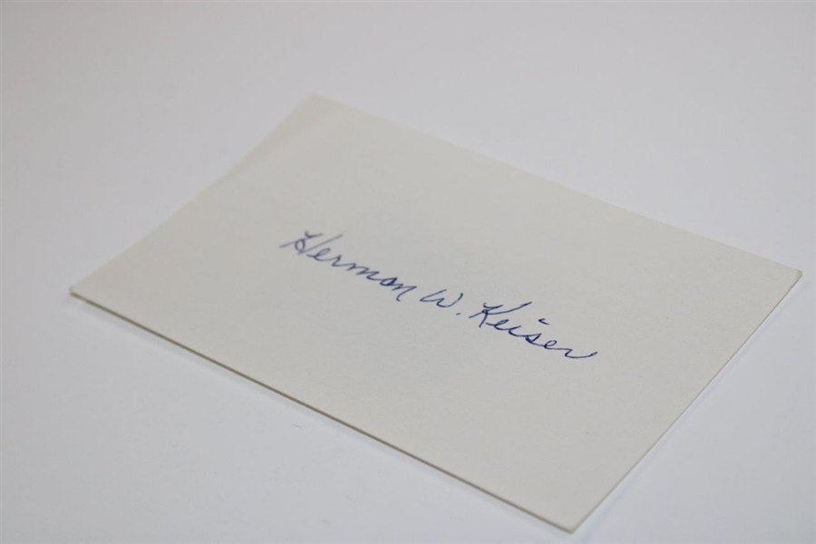 Herman Keiser Signed 3x5 Card JSA ALOA