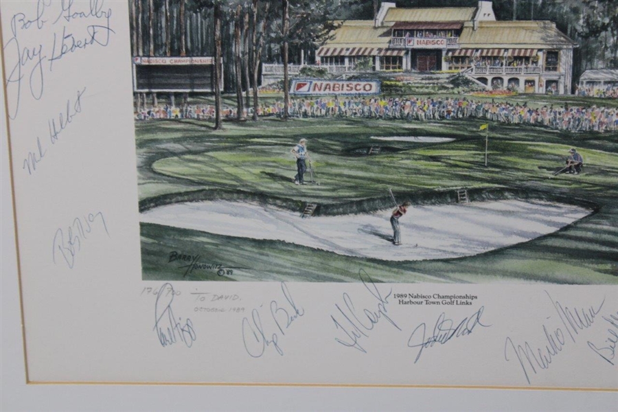 Stewart, Goalby & others Signed 1989 Nabisco Harbour Town Golf Links Ltd Ed Print - Framed JSA ALOA