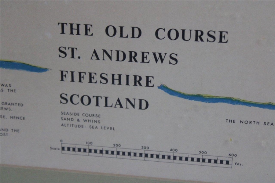 1968 St. Andrews The Old Course James P Izatt Layout Display - Framed