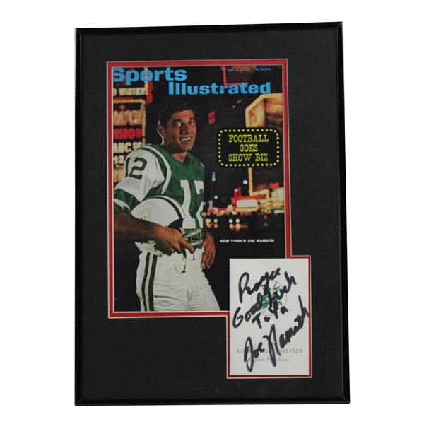 Joe Namath Signed Laurel Valley Scoreboard Sports Illustrated Cover Display - Framed JSA ALOA