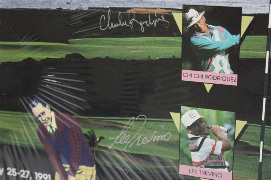 Palmer, Nicklaus, Player, Chi Chi & Trevino Signed 1991 Senior Skins Game Poster JSA ALOA