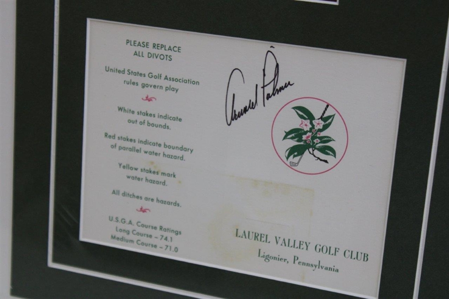 Arnold Palmer Signed Latrobe, Laurel Valley & Bay Hill Scorecards Display - Framed JSA ALOA