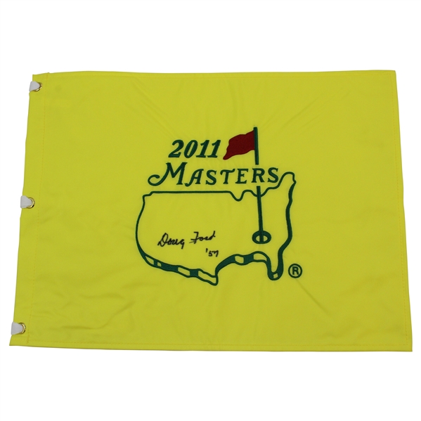 Doug Ford Signed 2011 Masters Embroidered Flag with '57' JSA ALOA