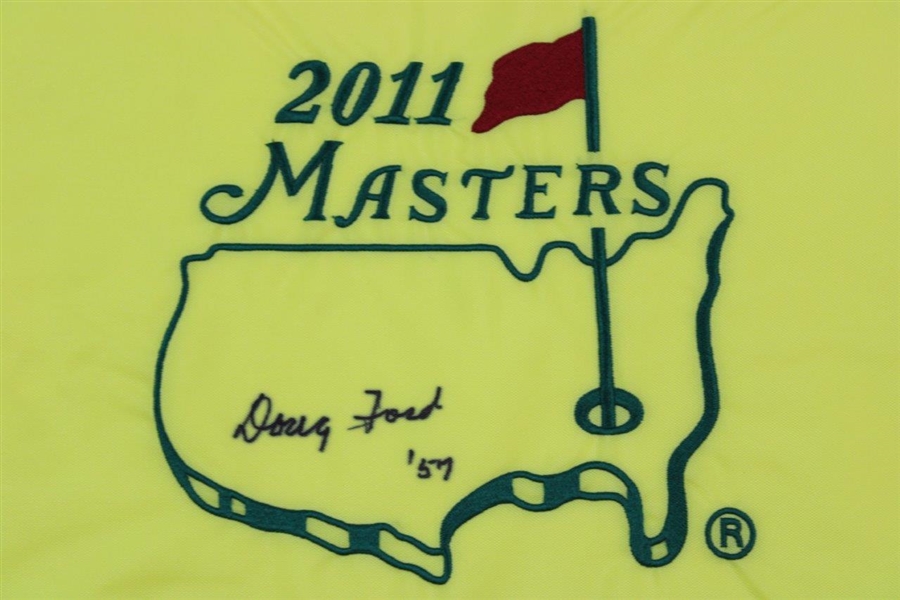 Doug Ford Signed 2011 Masters Embroidered Flag with '57' JSA ALOA