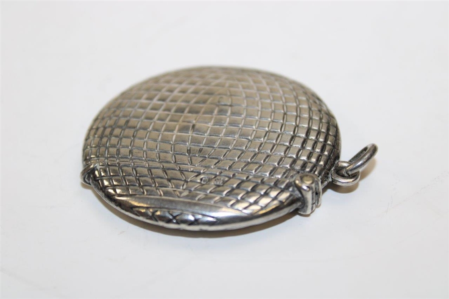 Classic Sterling Silver Line Cut Golf Ball Themed Match Safe