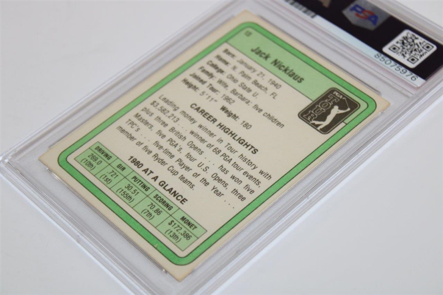Jack Nicklaus Signed 1981 Donruss PGA Tour Rookie Card PSA Auto Grade GEM-MT 10 #85075976