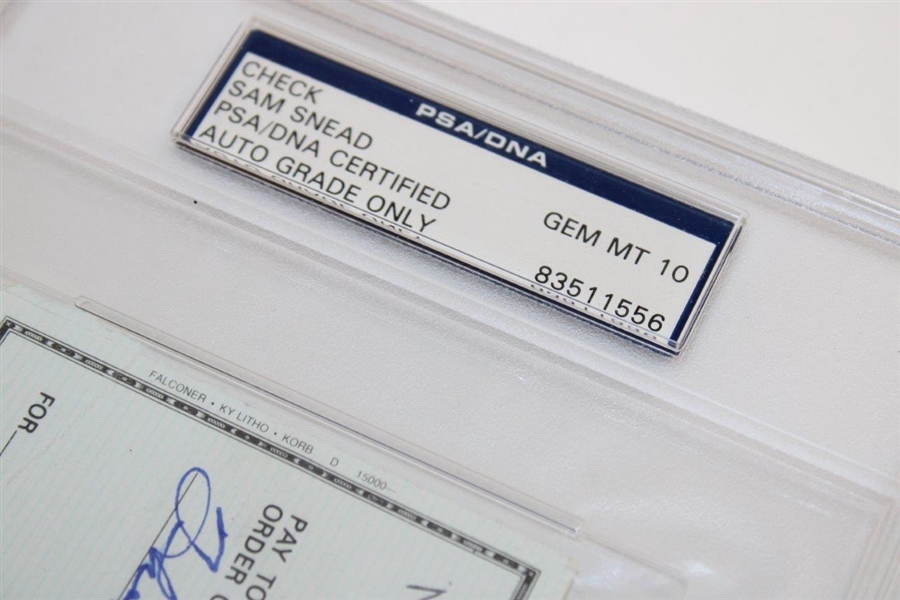 Sam Snead Signed 1/12/1987 Personal Check to Exxon PSA/DNA 83511556 GEM MT 10