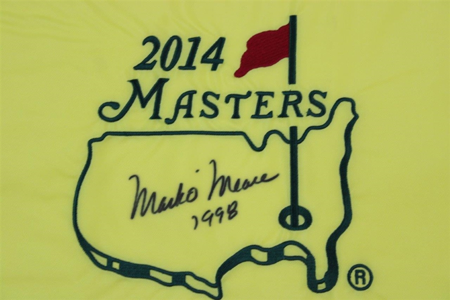 Mark O'Meara Signed 2014 Masters Embroidered Flag with '1998' JSA ALOA