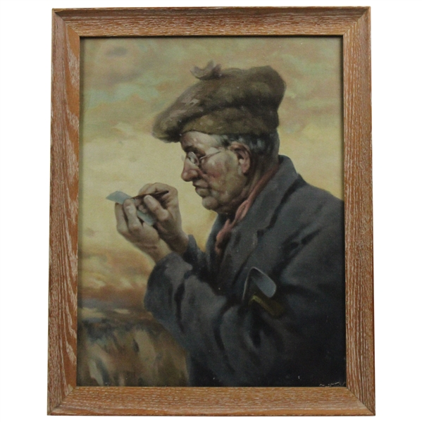 Lawrence Earle’s - Golfer Writing Down His Score Framed Art Piece