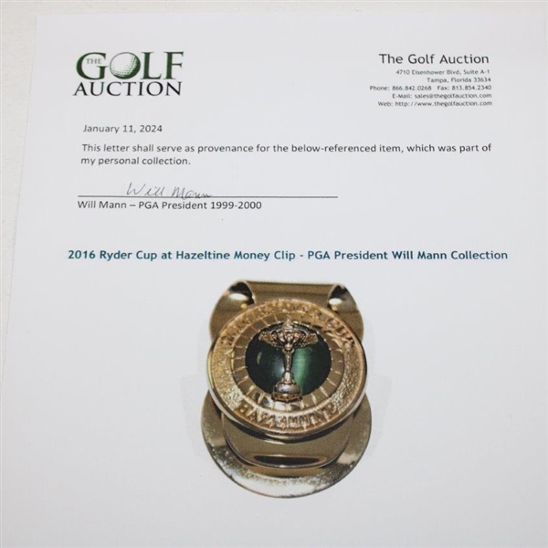 2016 Ryder Cup at Hazeltine Money Clip - PGA President Will Mann Collection
