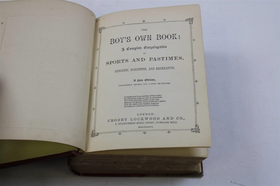 1886 'The Boy's Own Book & Complete Encyclopedia of Sports & Pastimes' A New Edition
