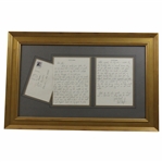 Fred Couples Signed Handwritten 2 Page Apology Letter to John Amann - Framed JSA ALOA