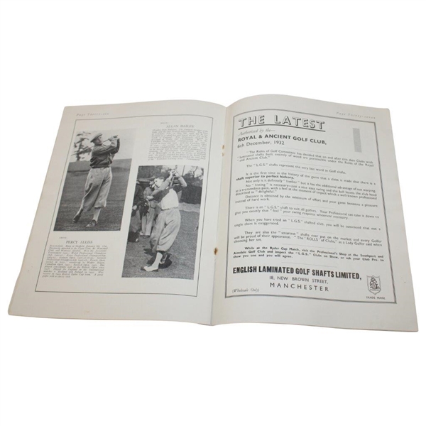 1933 Ryder Cup at Southport & Ainsdale Course Official Souvenir Program