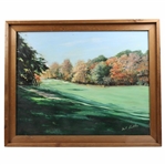 Original Mil Radler Painting Of Golf Course Fairway & Green