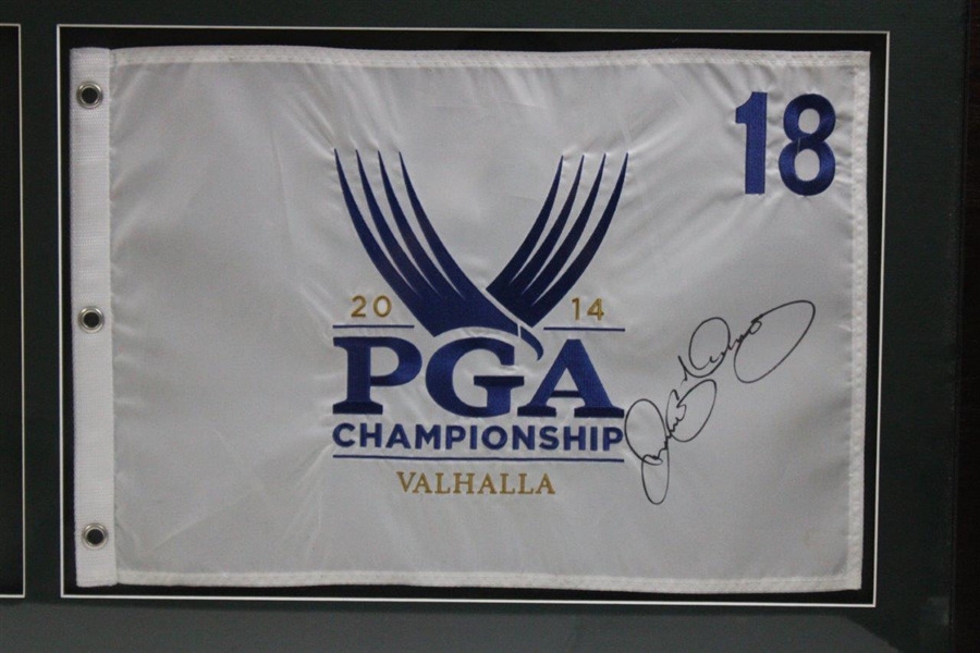 2014 Major Champions Winners Signed Flag Display - 2 Rory McIlroy Signatures JSA ALOA