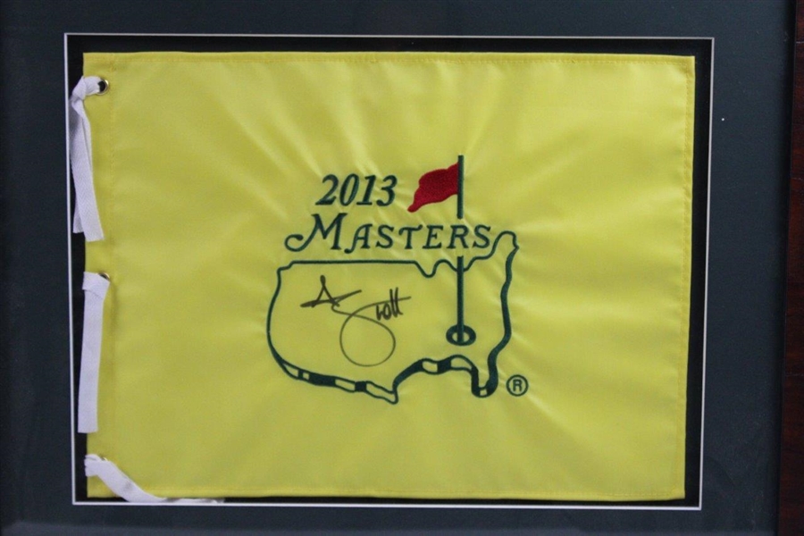 Adam Scott Signed 2013 Masters Flag Display Framed JSA ALOA
