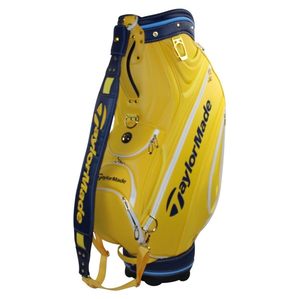 Stewart Cink Signed Taylormade Georgia Tech Logo Signature Yellow Golf Bag JSA ALOA