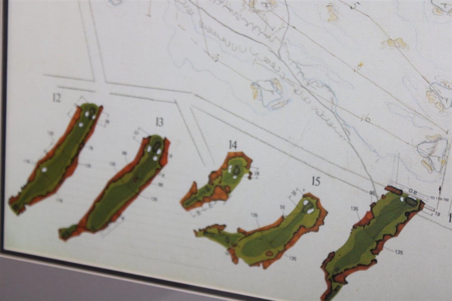 Alister Mackenzie Facsimile Signed Titirangi Golf Club Course Layout/Design Map Framed