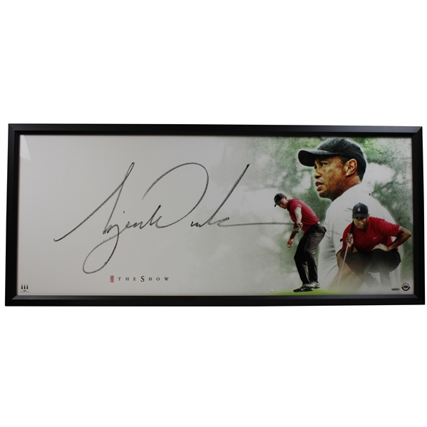 Tiger Woods Signed TGR Ventures 'The Show' Framed Collage Upper Deck #BAM14144 - Huge Signature!