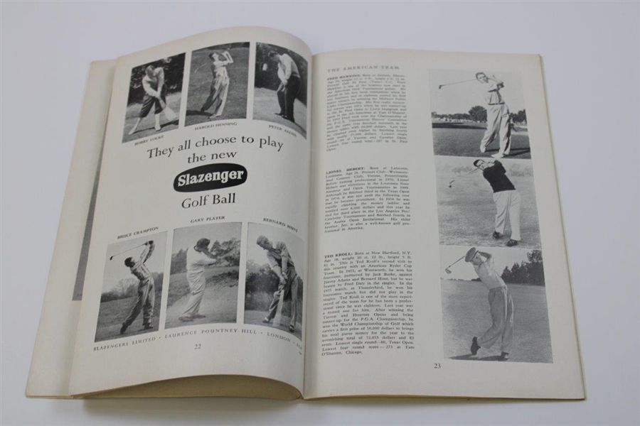 1957 Ryder Cup At Lindrick Golf Club Program