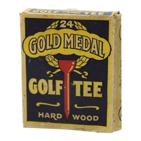 'Gold Medal' Hard Wood Golf Tees (5) in Original Box