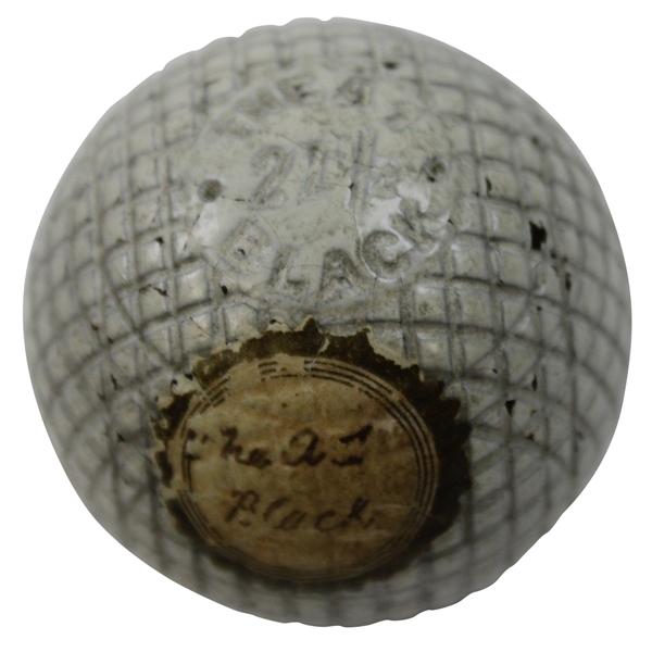 Circa 1895 A-1 Black Mesh Golf Ball from Harry B. Wood/Hardison Collection - Excellent Condition