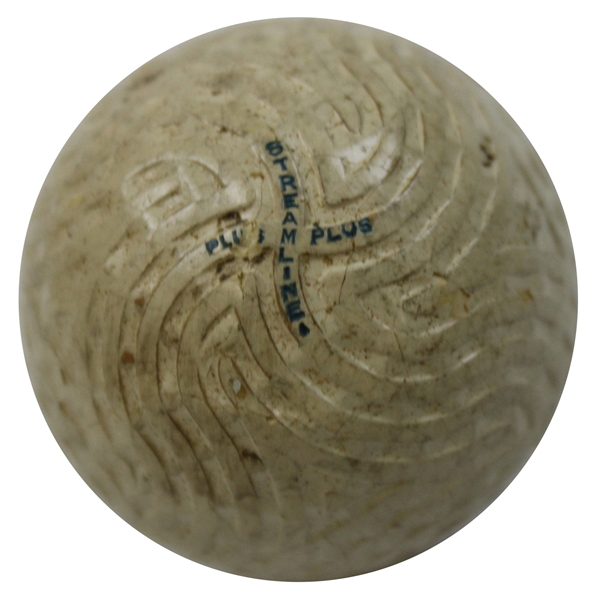 c. 1935 Burbank Swirl Streamline Plus by Stowe & Woodward Golf Ball 