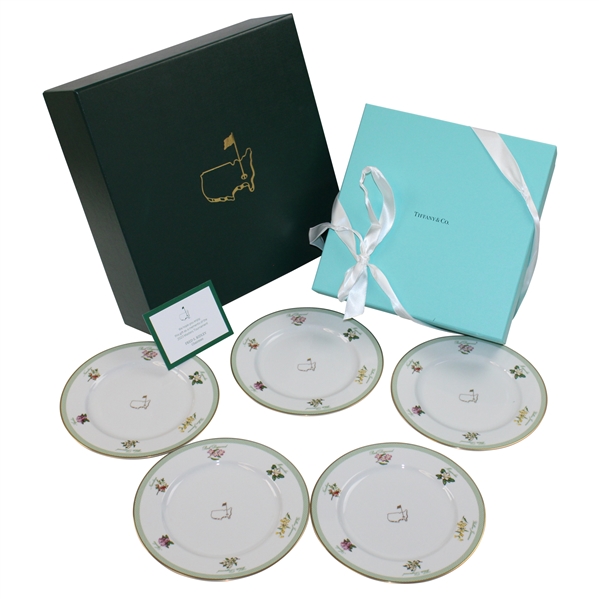 John Daly's Personal 2023 Masters Tournament Gift Set of Tiffany Plates in Original Box