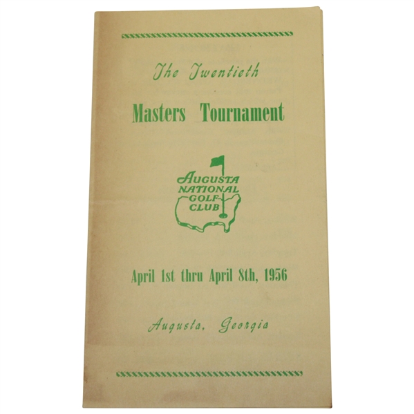 1956 Masters Tournament Brochure/Ticket Prospectus - Jack Burke Winner