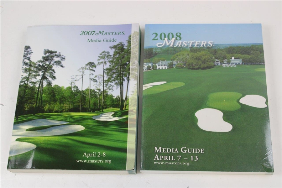 Eight (8) Masters Tournament Official Media Guide Books - 2007-2013 & 2019