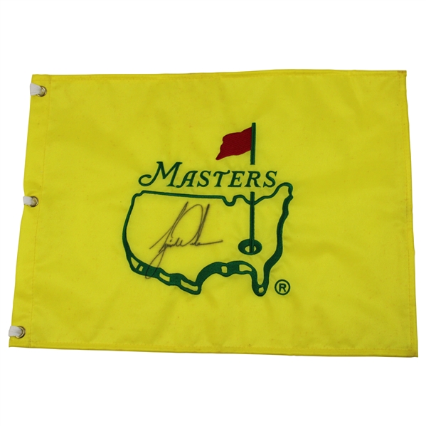 Tiger Woods Signed Undated Masters Embroidered Flag Beckett #AD40767