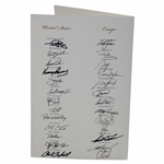 US & Europe Team Signed 2008 Ryder Cup at Valhalla Welcome Dinner Menu Beckett #AD40773