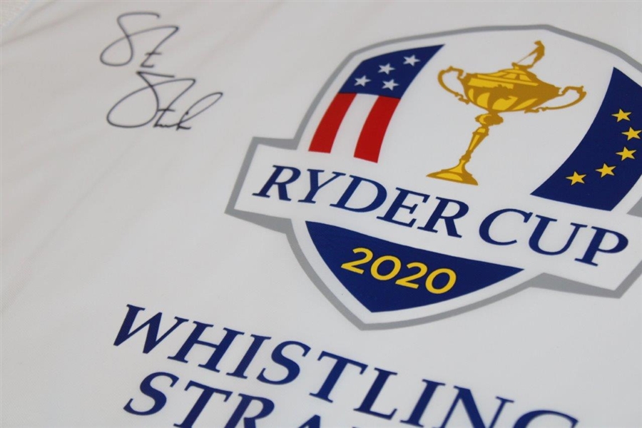 Steve Stricker Signed 2020 Ryder Cup at Whistling Straits Screen Flag Beckett #BL67123
