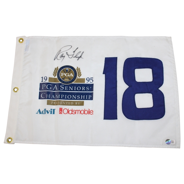 Ray Floyd Signed 1995 PGA Seniors Championship Screen Flag Beckett #BL67155