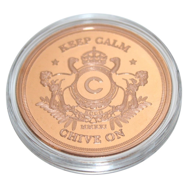 John Patrick Daly Copper 'Keep Calm Chive On' Commemorative Coin w/Box