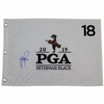 Justin Rose Signed 2019 PGA Championship at Bethpage Black Embroidered Flag JSA ALOA