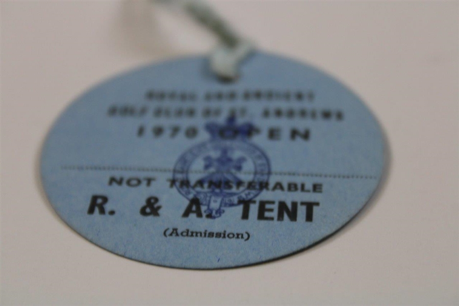 1970 The OPEN Championship St. Andrews R&A Tent Badge - Jack Nicklaus Win