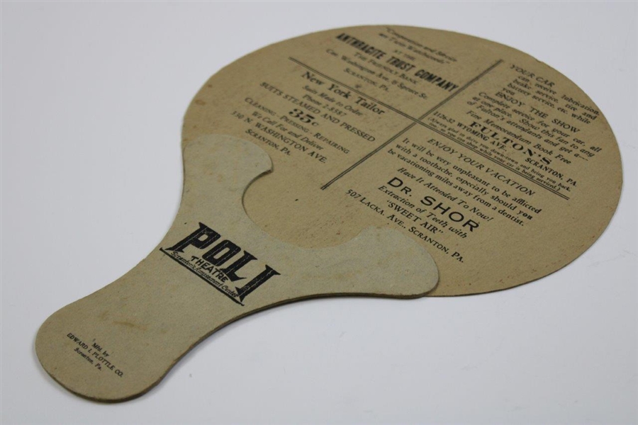 1900's Advertising Fan With Beautiful Golf Girl Graphic - Oversize
