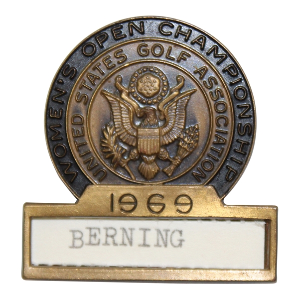 3X USGA Champion Susie Berning's 1969 Women’s U. S. Open Contestant Badge - Scenic Hills Country Club