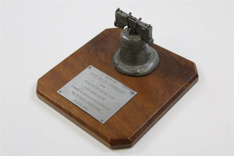 Chi-Chi Rodriguez's 1982 Exton Frazer Rotary Club Gifted 'Liberty Bell' Appreciation Plaque