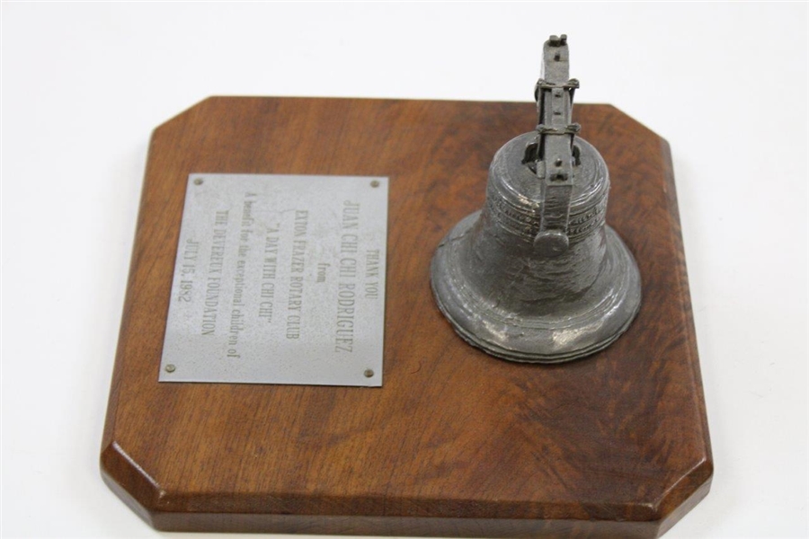 Chi-Chi Rodriguez's 1982 Exton Frazer Rotary Club Gifted 'Liberty Bell' Appreciation Plaque