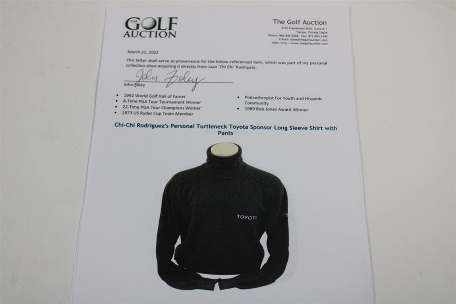 Chi-Chi Rodriguez's Personal Turtleneck Toyota Sponsor Long Sleeve Shirt with Pants