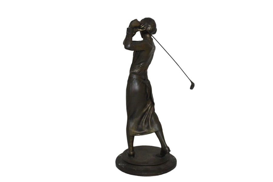 1923 Golflex by Hafner Lady Golfer Statue With Club