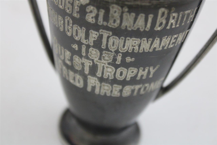 S.F. Lodge 21. B'nai B'rith Spring Golf Tournament 1931 Guest Trophy Won by Dr. Fred Firestone