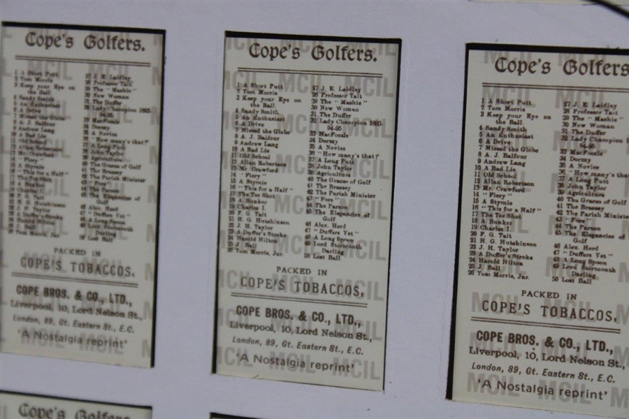 Cope's Tobacco Golfer Reprint Cards Set - Framed