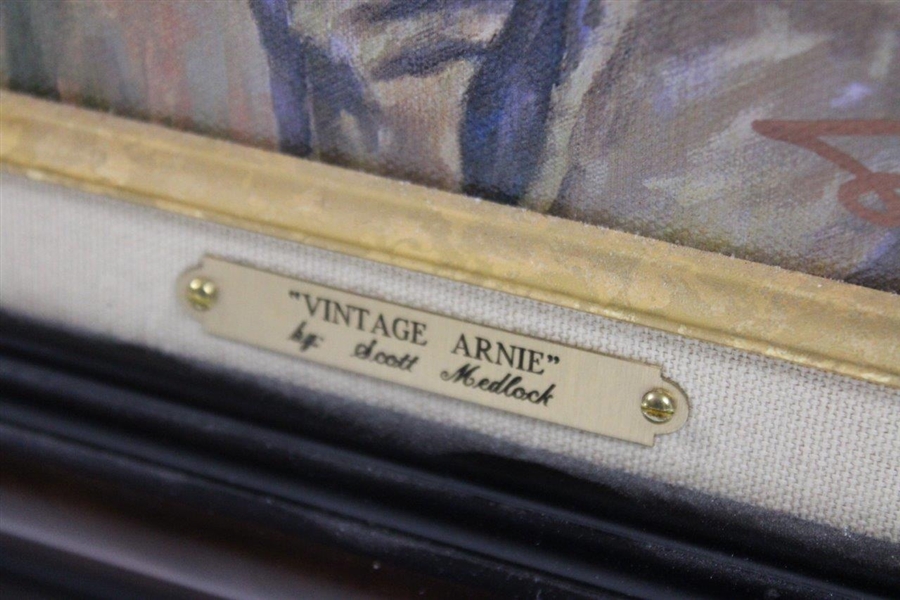Arnold Palmer 'Vintage Arnie' Print on Board Framed Display Signed by Artist Scott Medlock