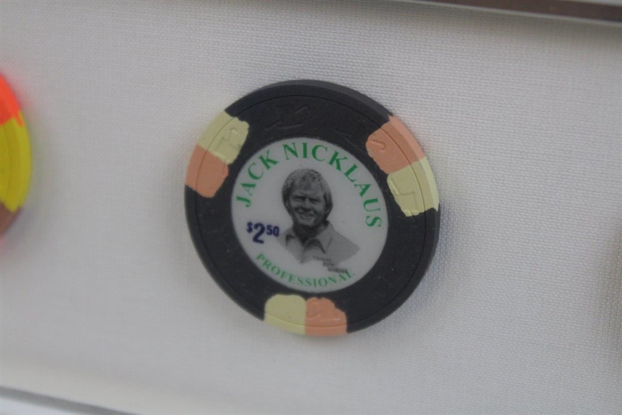 Nicklaus, Palmer & Norman Poker Chip Display - Framed